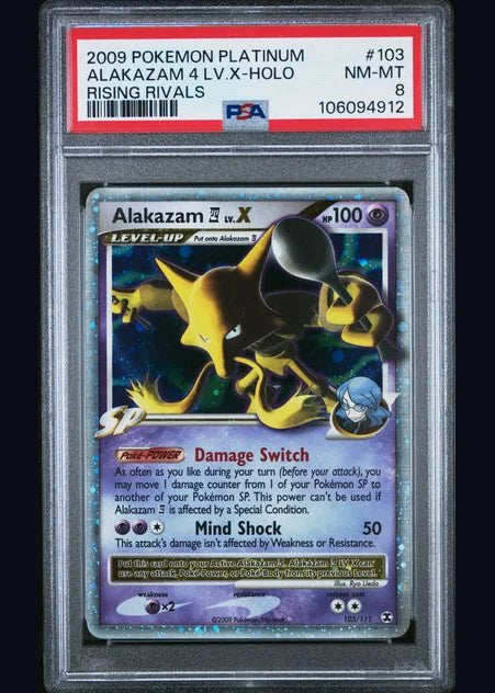 Alakazam 4 LV.X Platinum: Rising Rivals PSA 8