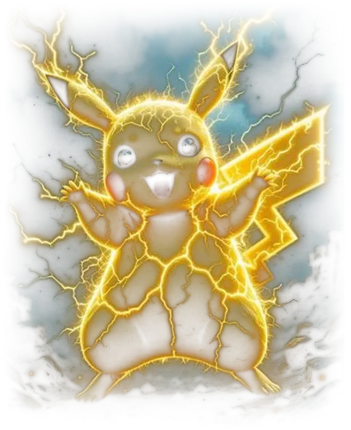 Pikachu wreathed in lightning — AstroLoot artwork